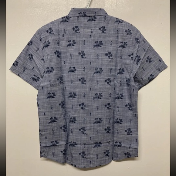 Flag & Anthem Mens Hawaii Shirt Button Up Adult Medium Navy Blue Lightweight NWT - Picture 2 of 13